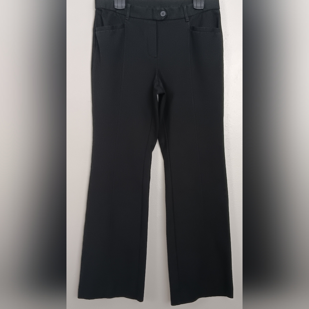 J.Jill Ponte Flare-Leg Black Pull On Pants Confort Waist Sz M